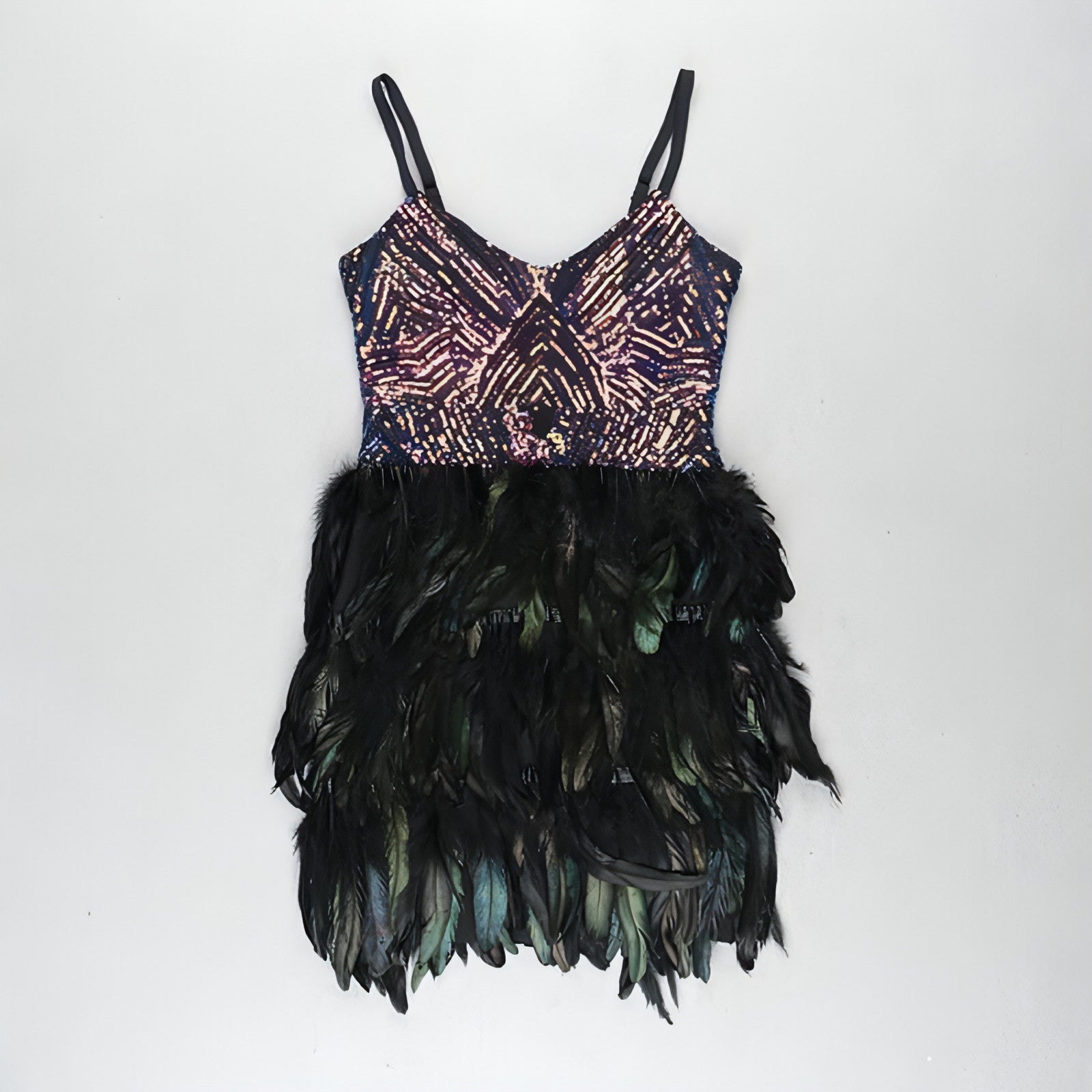 Fashion Suspenders Sleeveless Tight Sequins Dress