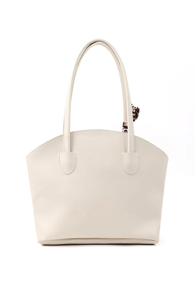 Faux Leather Zippered Shoulder Bag Single Compartment Handbag with