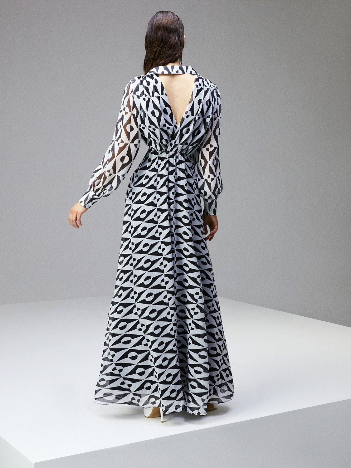 Lapel Collar Slit Dress