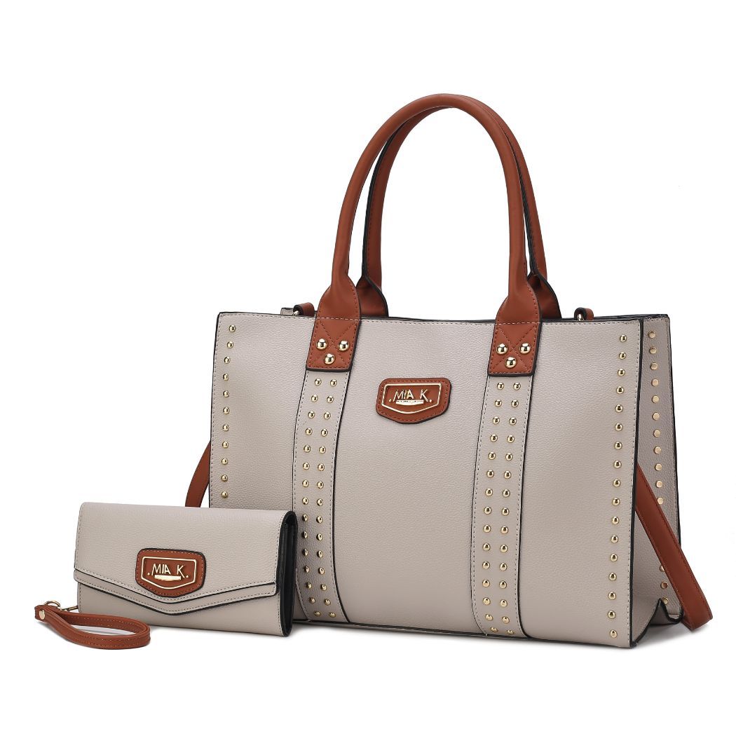 MKF Collection Davina Tote Handbag with wallet Vegan Leather Crossover