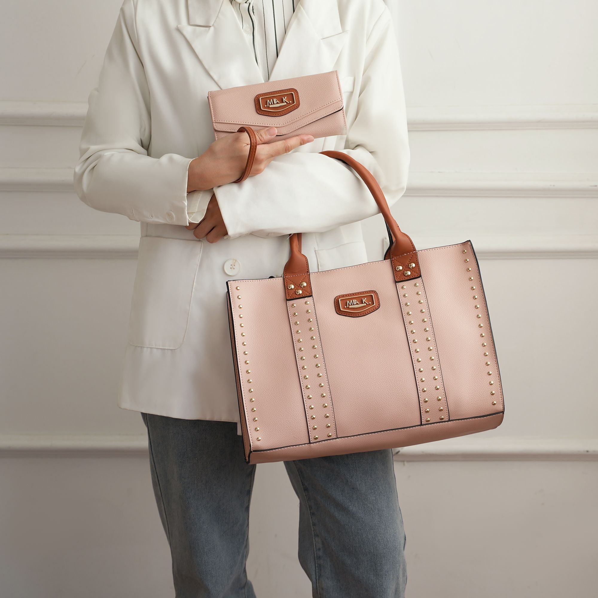 MKF Collection Davina Tote Handbag with wallet Vegan Leather Crossover
