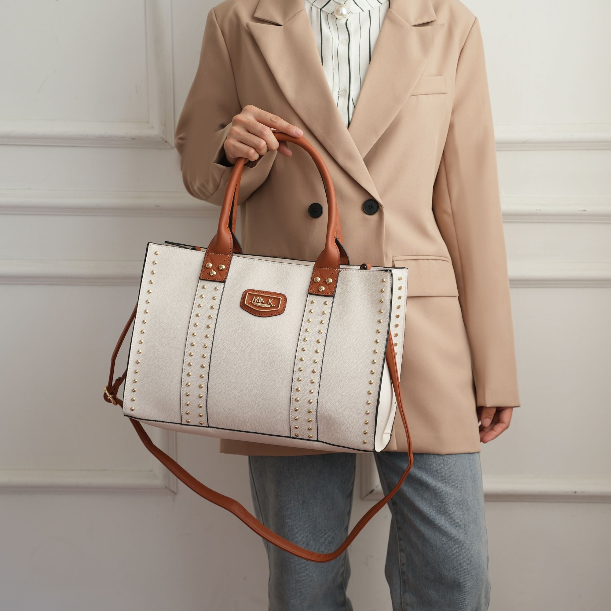 MKF Collection Davina Tote Handbag with wallet Vegan Leather Crossover