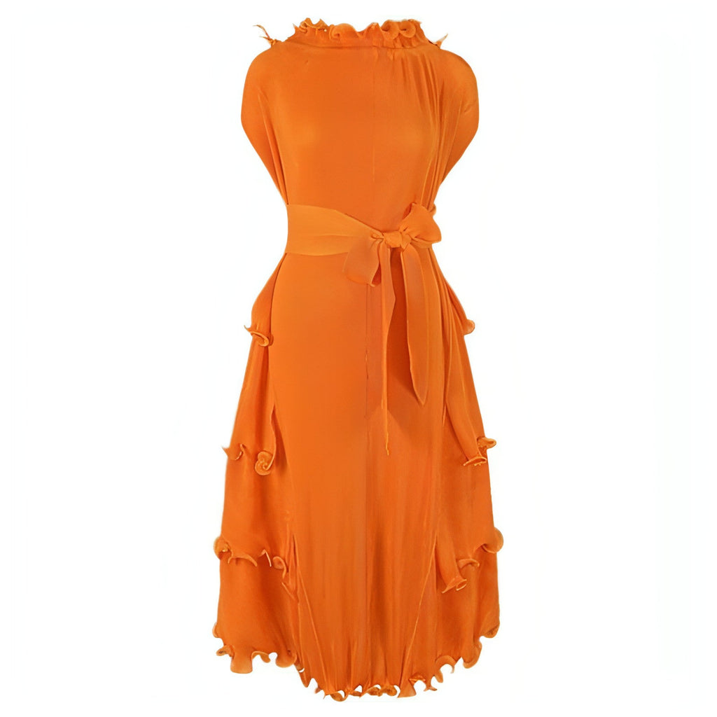 A1. Autumn Short Sleeve Pleated Design Affordable Luxury Fashion